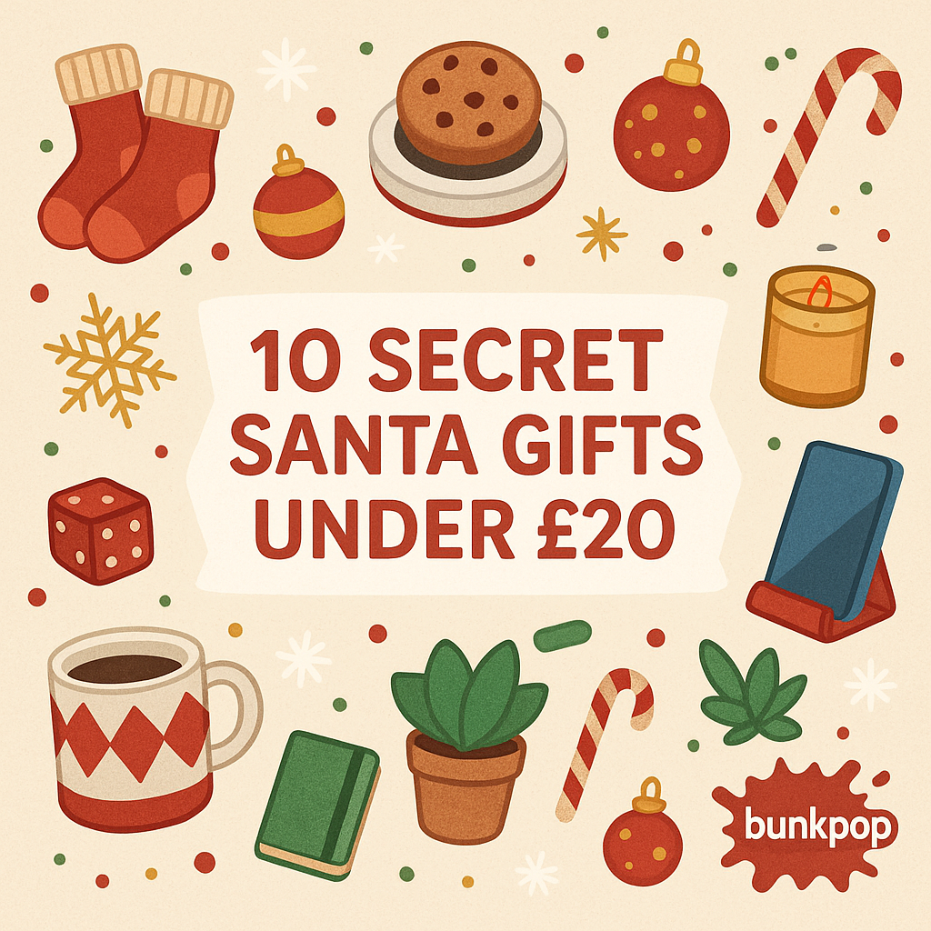 10 secret santa gifts under £20 | bunkpop
